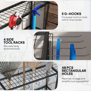 Tour de rangement pour outils de jardin à 3 niveaux