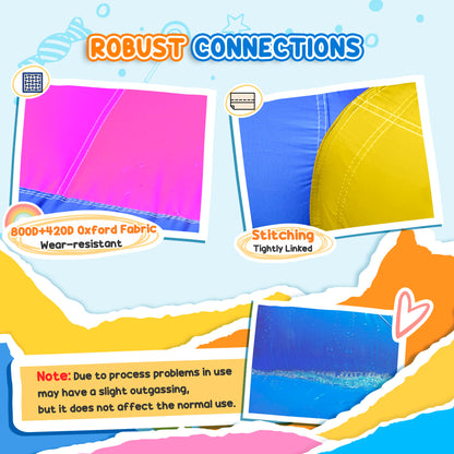 Outsunny Kids 5 in 1 Bouncy Castle, Trampoline, Slide, Pool, Climbing Wall with Inflator for Kids 3-12 Years Old, Summer, 37.5 x 21.6 x 20.5 cm, Multicolor