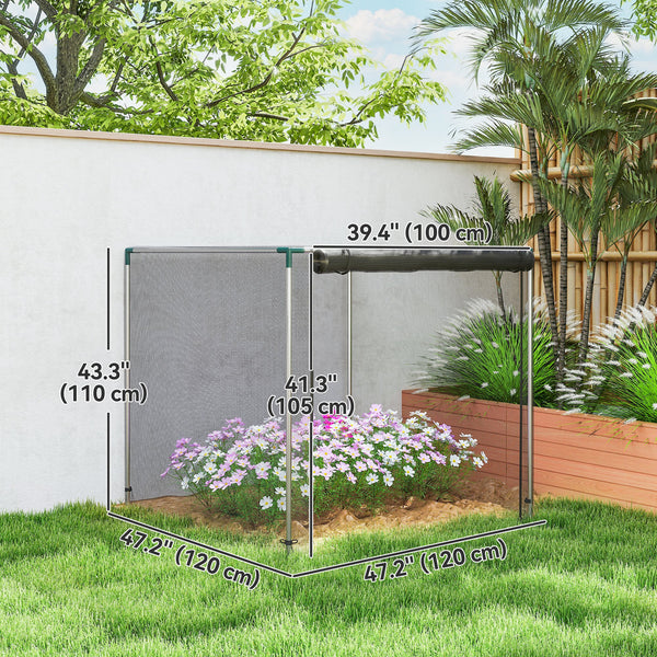 Galvanized steel plant cage with zippered door