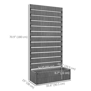 Jardinière surélevée avec treillis pour plantes grimpantes, gris foncé