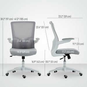 Ergonomic office chair with lumbar support, grey