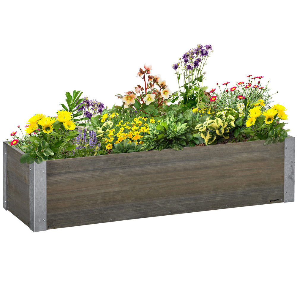 Jardinière surélevée en bois, gris clair