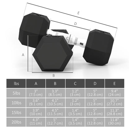 100 lb Hex Dumbbell Set with Rack, Non-Slip Handles