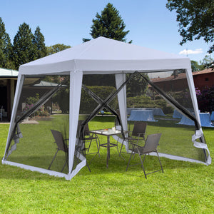 Tente de jardin 10 x 10 avec moustiquaire, gris