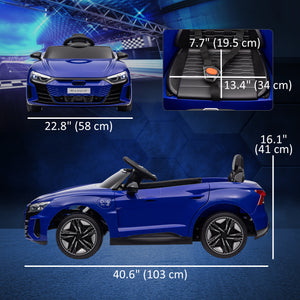 Voiture électrique pour enfants 12V Audi RS e-tron GT avec télécommande, bleu marine