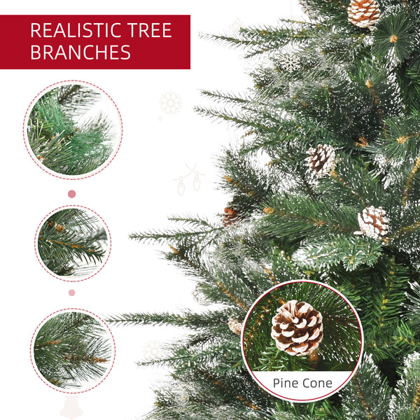 Sapin de Noël artificiel de 6 pieds avec ouverture automatique et pomme de pin