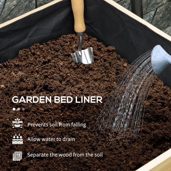 Jardinière surélevée en bois surélevé avec pieds, doublure et trous de drainage, 225,5 cm x 55 cm x 79 cm