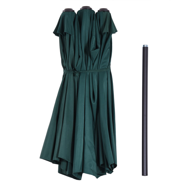 Parasol double face de 15 pieds, vert foncé