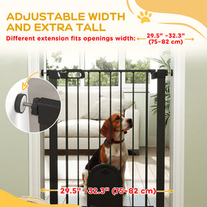 Barrière de sécurité extra large avec petite porte, noire