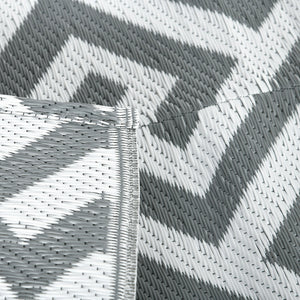 Tapis d'extérieur réversible, gris et blanc