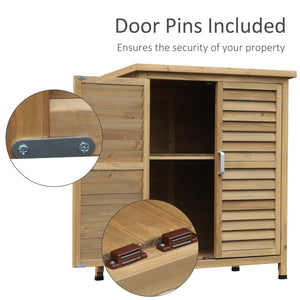 Abri de jardin en bois avec 2 portes, naturel