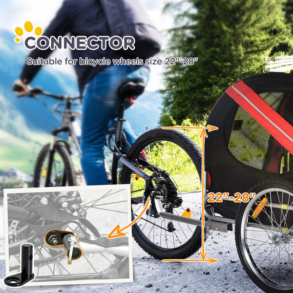 Remorque de vélo pour chien, chariot pour animaux de compagnie, Rouge/Noir