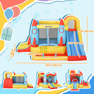 Trampoline gonflable Toboggan Piscine Rocket Design 11,14' x 9,18' x 6,06'