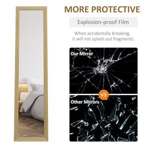 Miroir pleine longueur 38 x 157 cm pour chambre à coucher, chêne