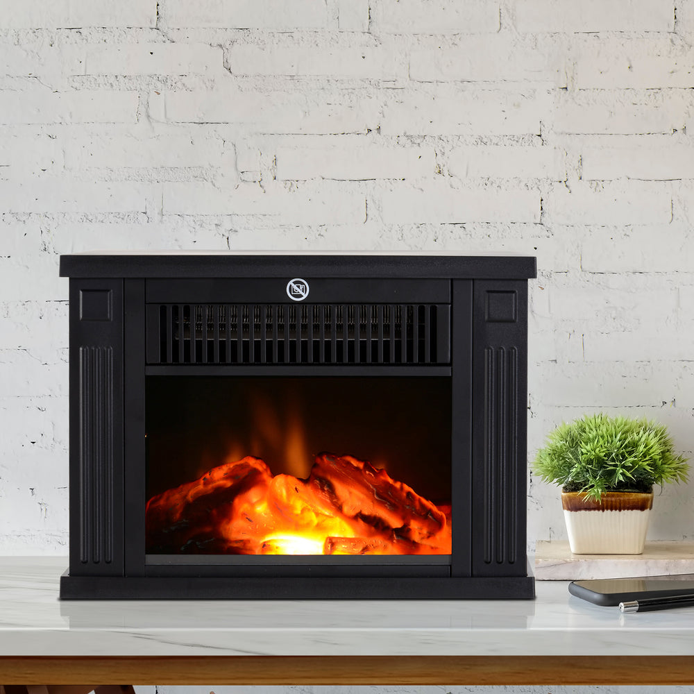 Mini-cheminée électrique sur pied de 14" et 1000 W noire