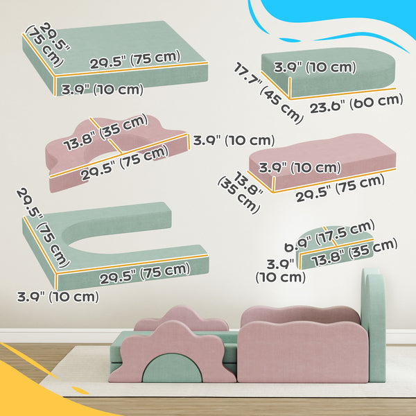 Jouets d'escalade 12 pièces avec piscine à balles (balles non incluses), vert
