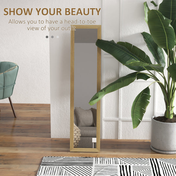 Miroir pleine longueur 38 x 157 cm pour chambre à coucher, chêne