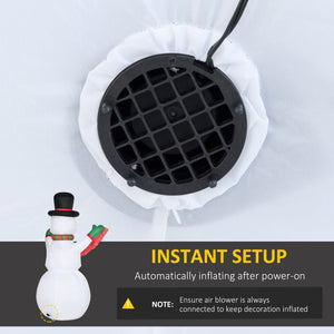 Bonhomme de neige gonflable de 2,4 mètres avec bannière lumineuse LED