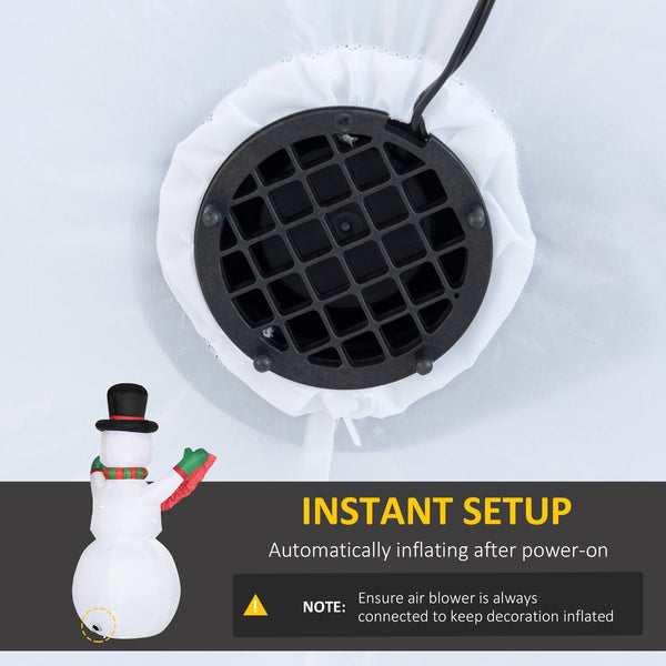 Bonhomme de neige gonflable de 2,4 mètres avec bannière lumineuse LED
