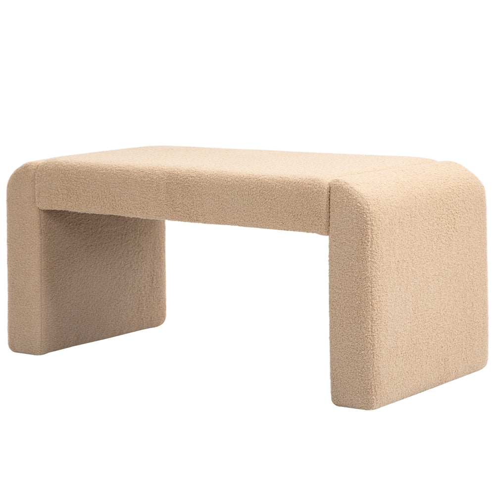 Banc de chambre rembourré, marron clair