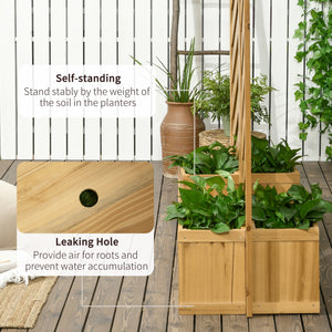 Garden screen with planters