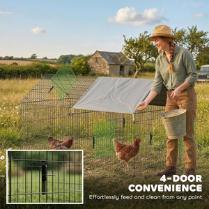 Metal chicken coop with water and UV resistant cover for 2 to 3 chickens