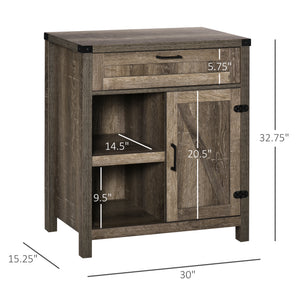 Buffe de rangement rustique de style ferme moderne, en chêne foncé