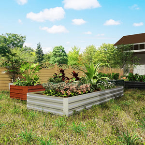 Jardinière surélevée galvanisée, argent