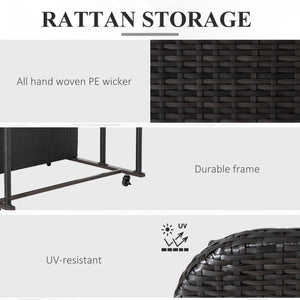 Rangement roulant pour piscine, marron