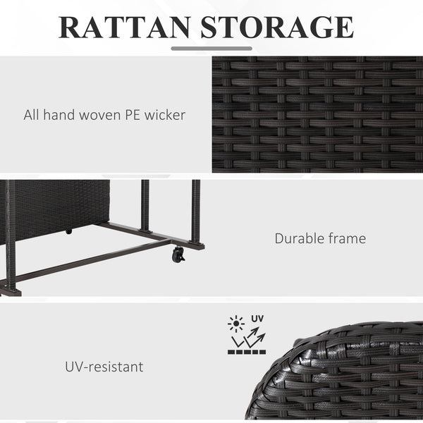 Rangement roulant pour piscine, marron