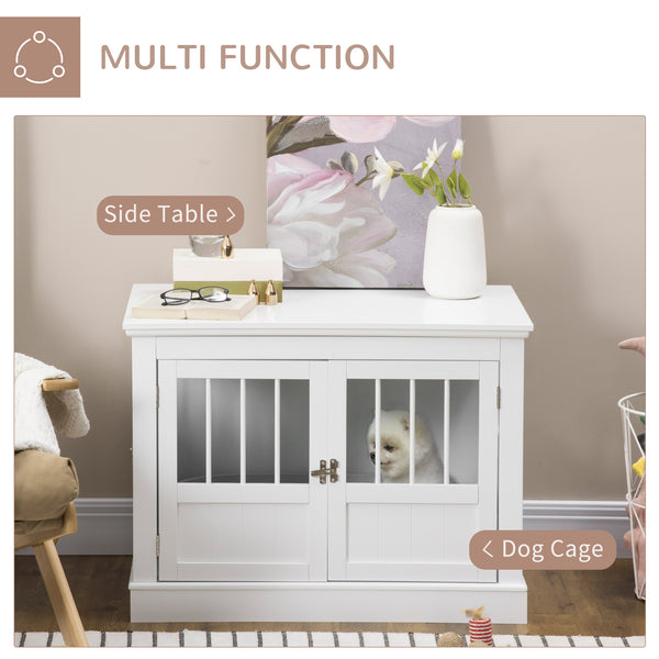 Meuble cage de 31" avec trois portes, blanc
