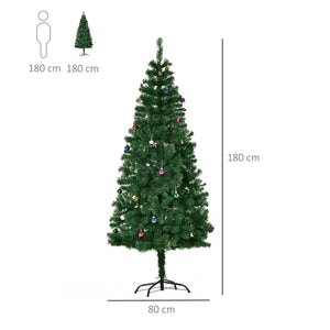 Sapin de Noël artificiel vert de 6 pieds avec décoration