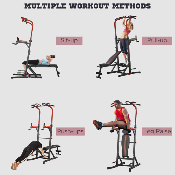 Station de traction avec banc pour abdominaux