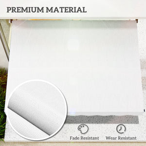 6.6'x5' Manual Retractable Patio Awning Window Door Sun Shade Deck Canopy Shelter Water Resistant UV Protector White