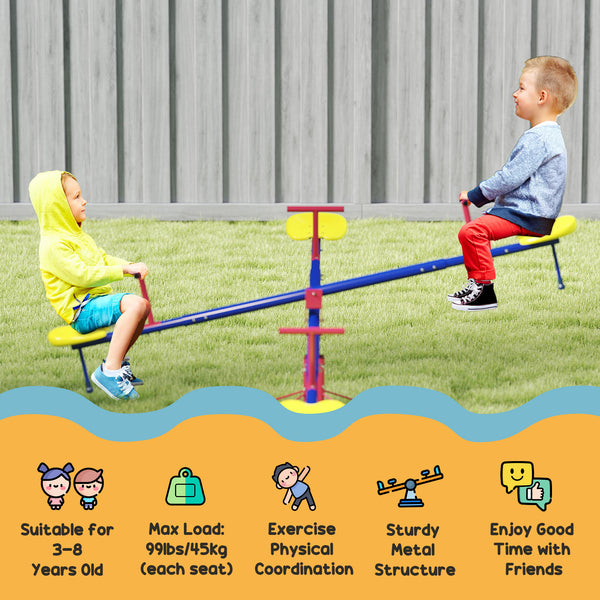 Balançoire à bascule en métal pour enfants, 4 places