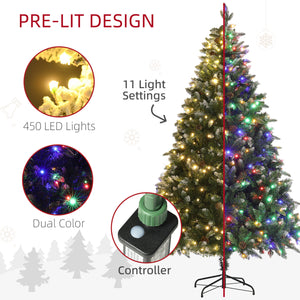 Sapin de Noël artificiel pré-éclairé de 7 pieds avec LED bicolore