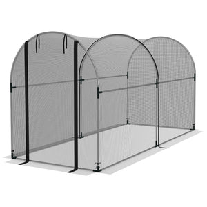 Grow cage with roll-up zippered door
