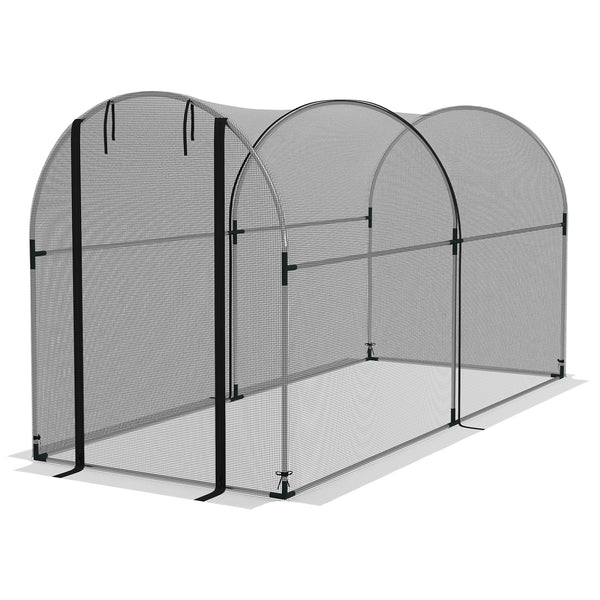 Grow cage with roll-up zippered door