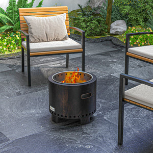 Metal Wood-burning Smokeless Fire Pit, Black
