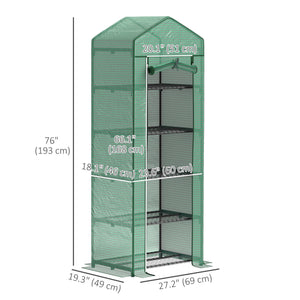 5-tier mini greenhouse with fixing clips