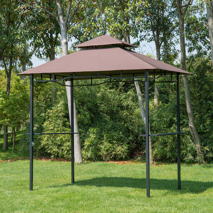 8' x 5' BBQ Tent with Two Tier Canopy for Outdoor Sun Shade