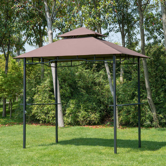 8' x 5' BBQ Tent with Two Tier Canopy for Outdoor Sun Shade