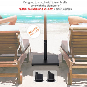 Support de parasol carré en acier de 18 kg avec bouton réglable, noir