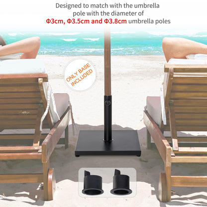 Support de parasol carré en acier de 18 kg avec bouton réglable, noir