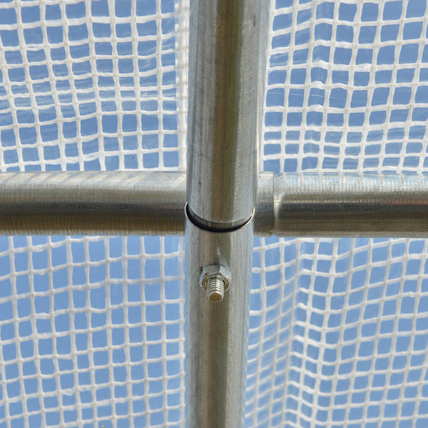 Serre tunnel avec panneaux latéraux enroulables, bâche en polyéthylène de qualité, blanche