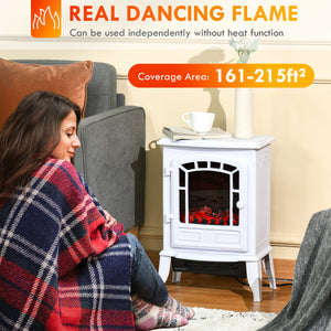 Cheminée électrique avec effet de flamme réaliste 750 W/1 500 W, blanc