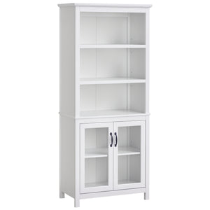 Meuble de rangement multifonctionnel avec étagères réglables, blanc