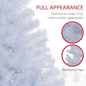 Sapin de Noël artificiel blanc de 6 pieds avec support en métal