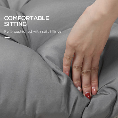 Lot de 2 coussins de rechange pour banc de terrasse, coussin de siège pour causeuse d'extérieur 2 places, gris