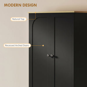Storage cabinet with adjustable shelves and 4 doors, black.